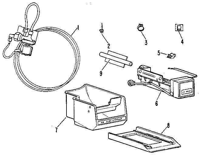 GE 8337 icemaker and accessorys diagram