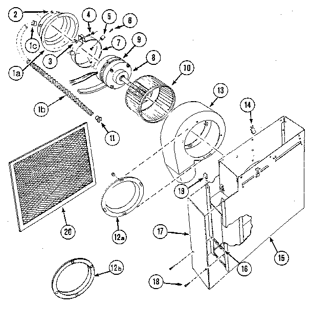 Kenmore 22302(1988) blower/plenum assembly diagram
