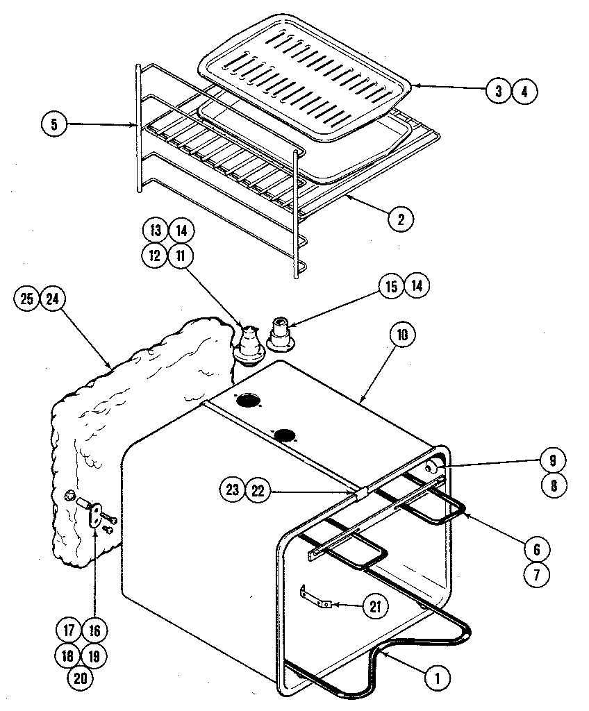 Kenmore 21243(1988) oven liners diagram