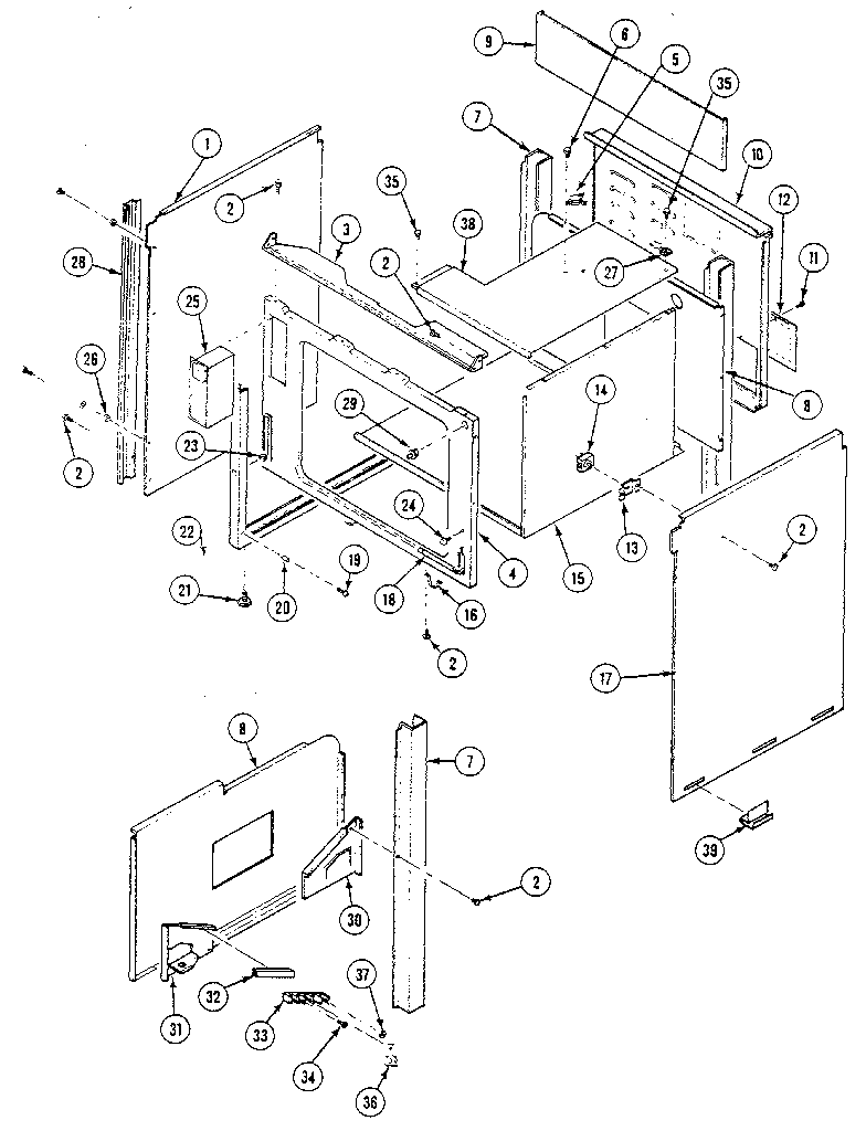 Kenmore 20213(1988) basic body diagram