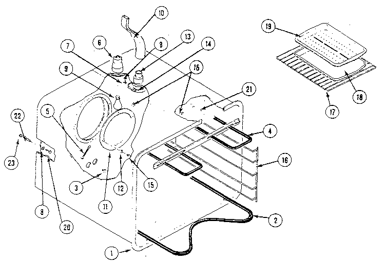 Kenmore 20213(1988) oven liner diagram