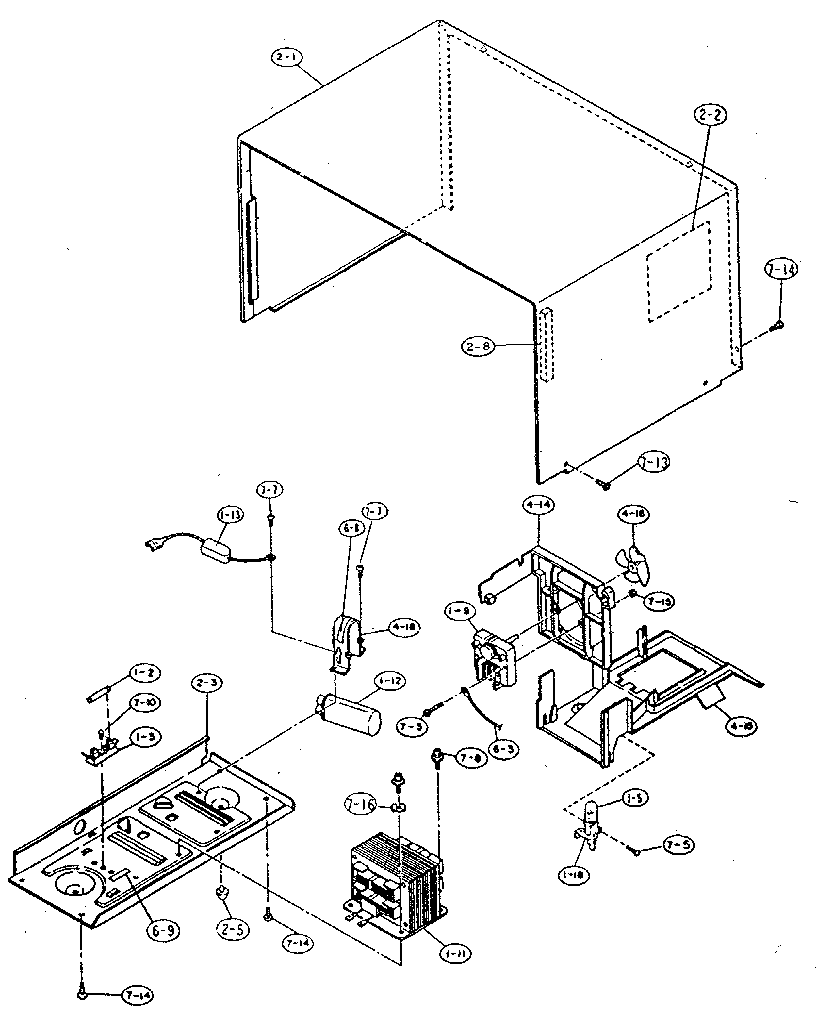Sharp R-5H80 cabinet diagram