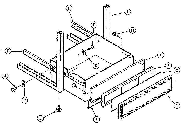 Kenmore 20215(1988) drawer assembly diagram