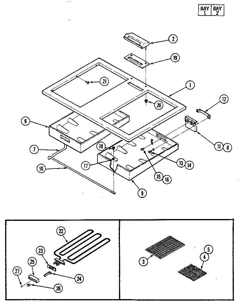 Kenmore 20215(1988) top/grill pan diagram