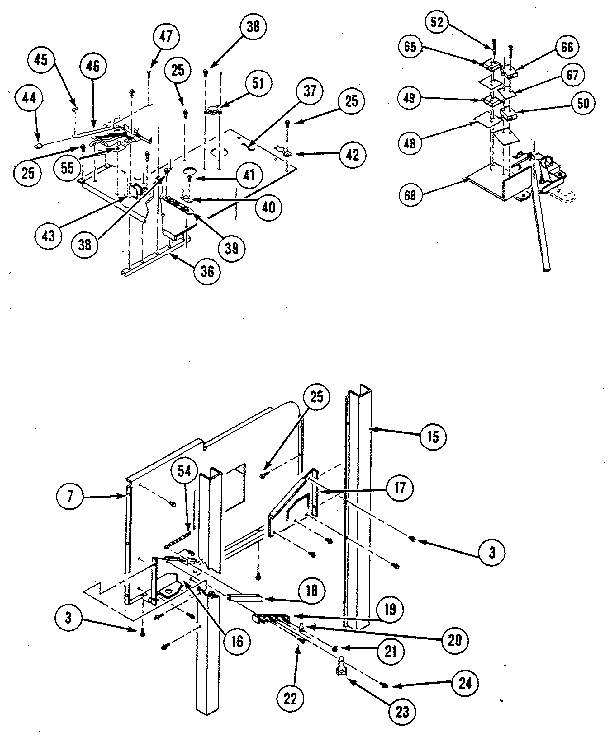 Kenmore 20234(1988) basic body assembly - control panel, rear view diagram