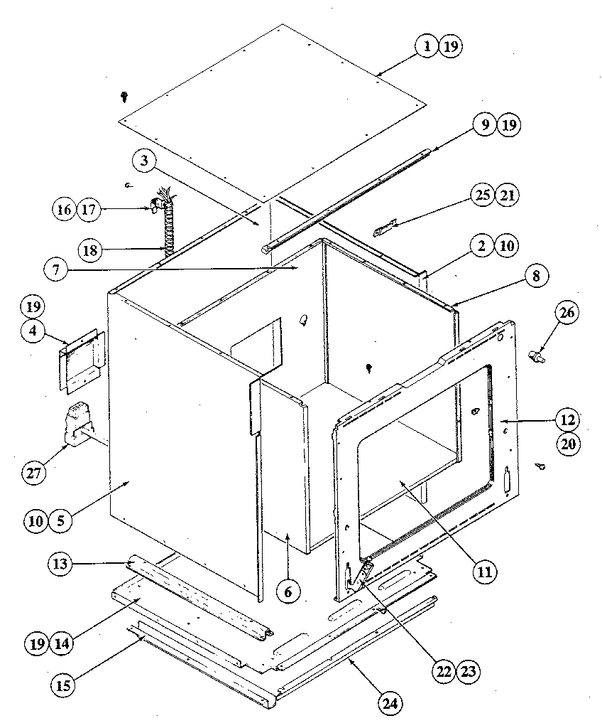 Kenmore 21244(1988) basic body diagram