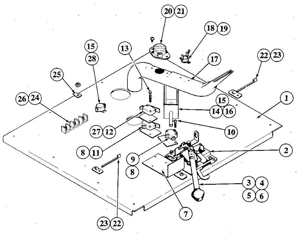 Kenmore 21244(1988) basic body - internal components diagram