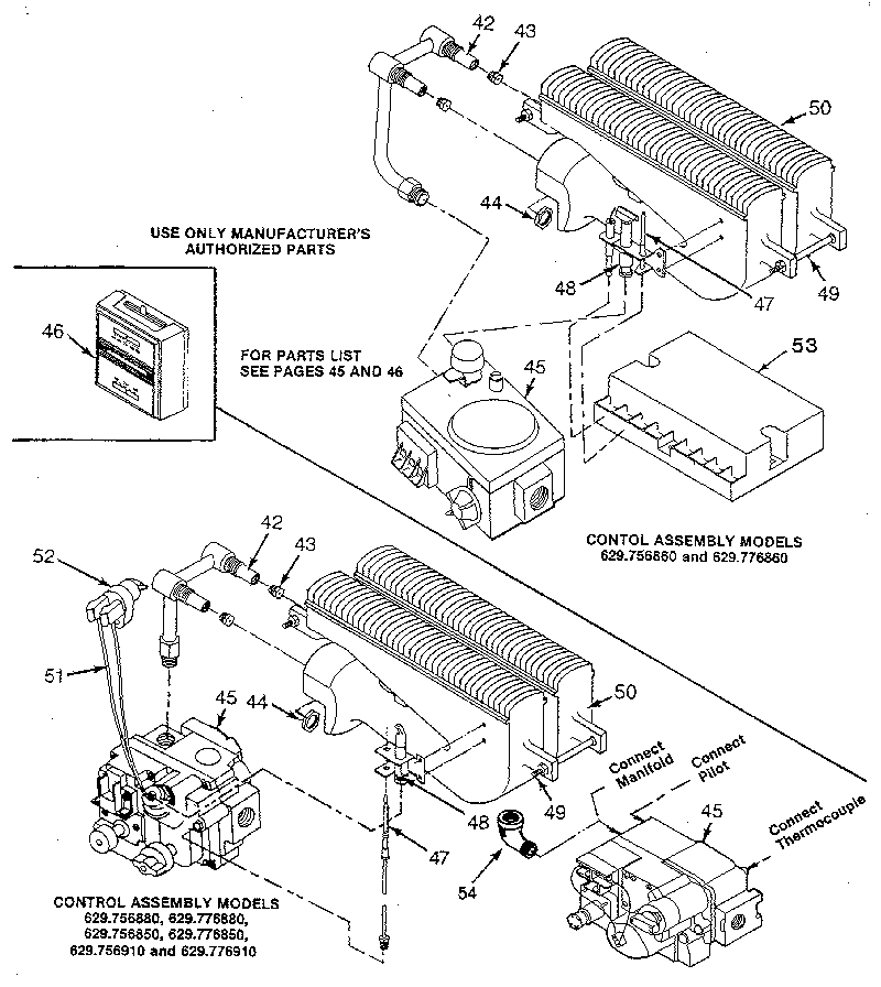 Kenmore 629756850 burner and control assemblies diagram