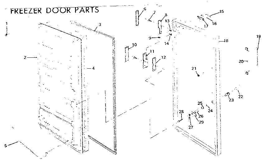 Kenmore 757723920 freezer door diagram
