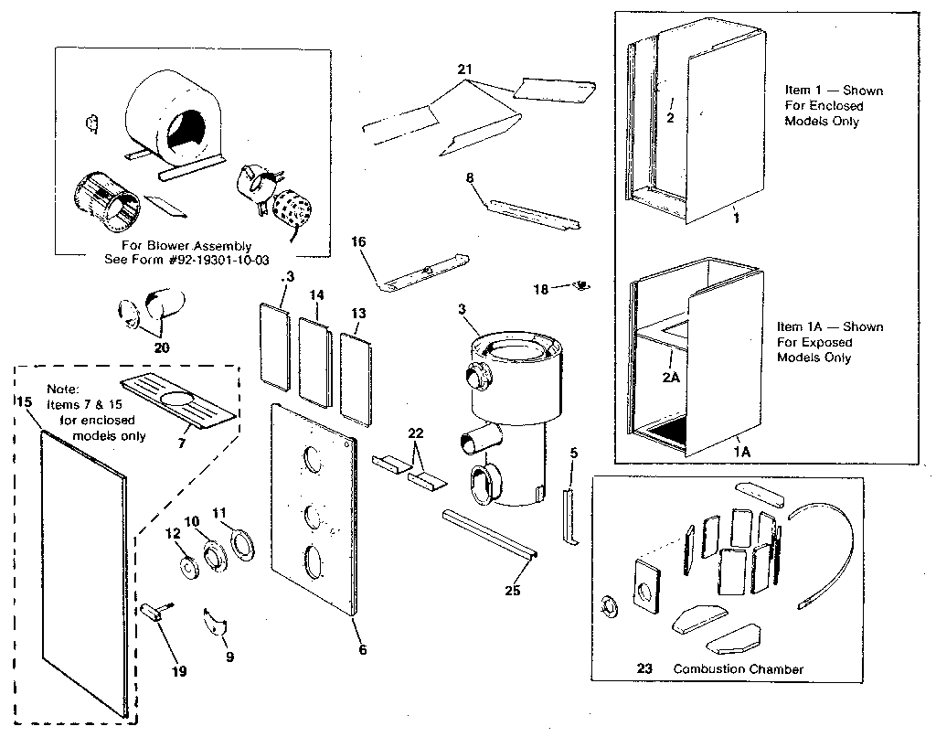 Rheem RONZ non-functional replacement parts diagram