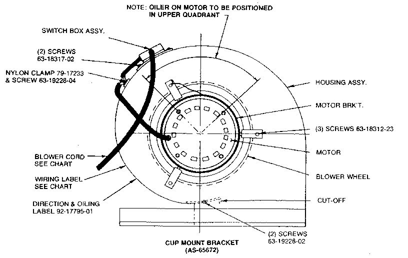 Rheem RONZ blower assembly diagram