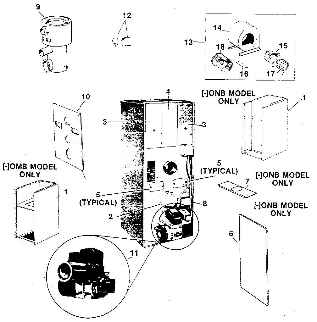 Rheem OMB replacement parts diagram