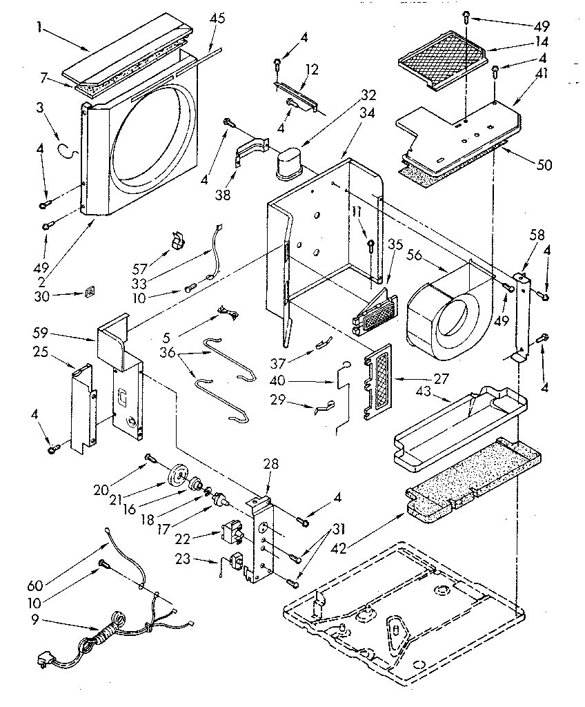 Kenmore 1068771591 air flow and control diagram