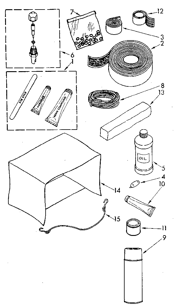 Kenmore 1068771591 optional parts (not included) diagram