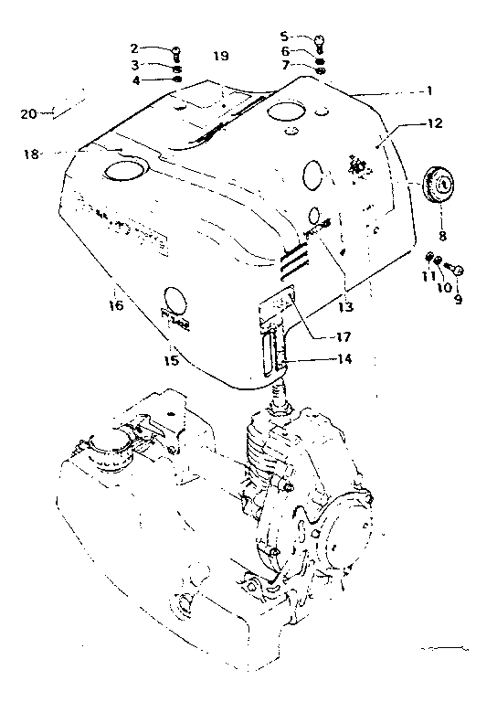 Lifestyler 298488530 engine shroud & mark diagram