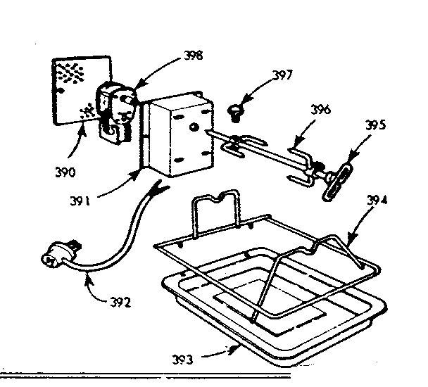 Kenmore 1037486741 oven rotisserie kit no 7106700 diagram