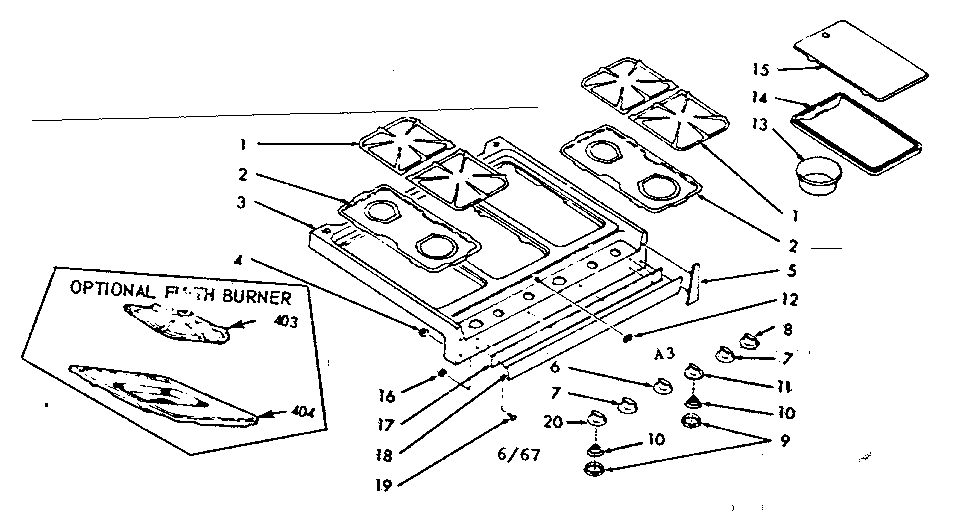 Kenmore 1037686790 main top section diagram