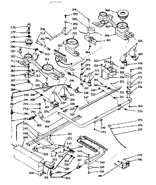 Kenmore 1037686790 burner section diagram