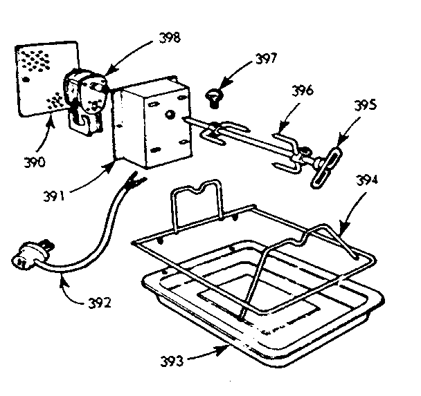 Kenmore 1037686790 oven rotisserie kit no. 7106700 diagram