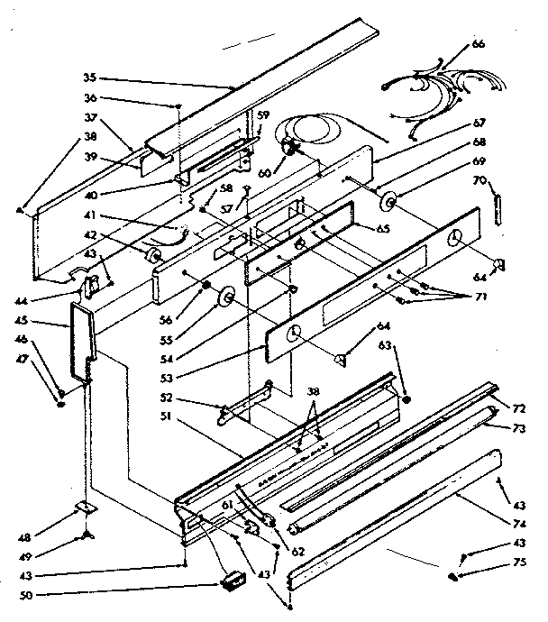 Kenmore 1037686761 backguard section diagram