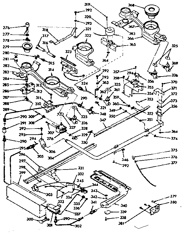 Kenmore 1037686761 burner section diagram