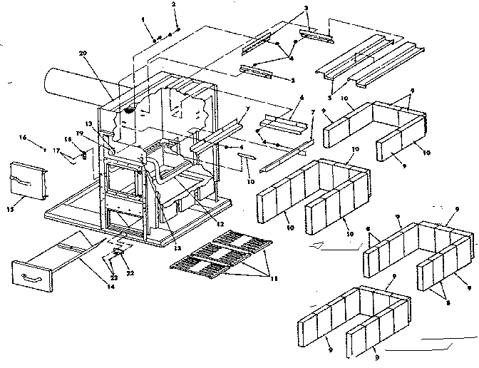 Kenmore 610742120 fire box & heat exchanger assembly diagram