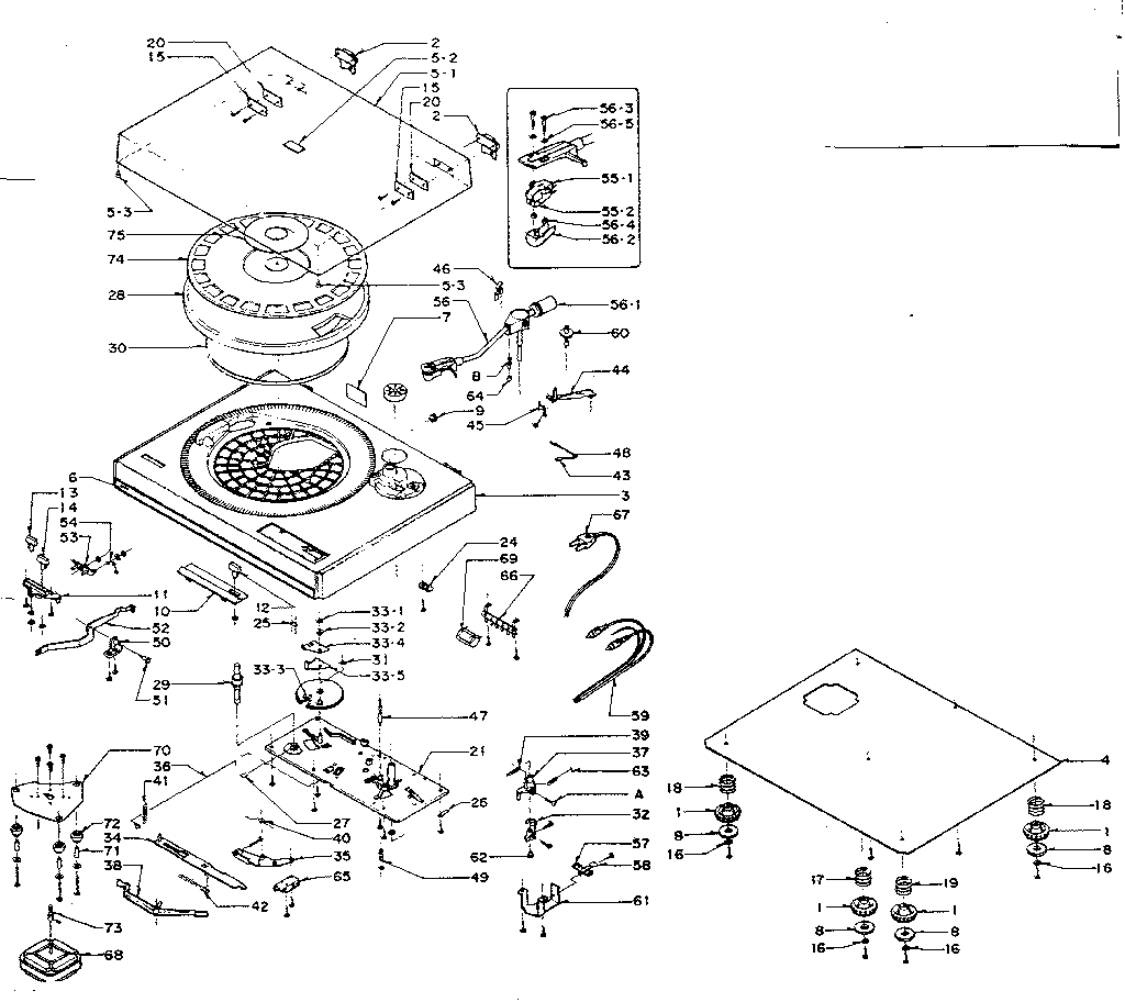 LXI 14397921800 cabinet & turntable diagram