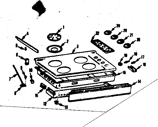 Kenmore 1037966606 main top section diagram