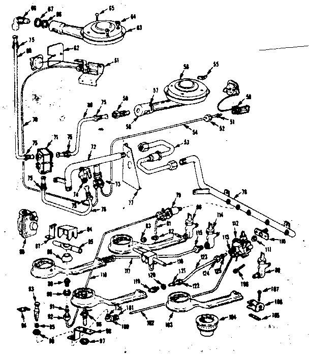 Kenmore 1037966606 burner section diagram