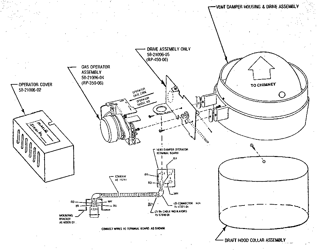 Rheem GMC vent damper housing assembly diagram