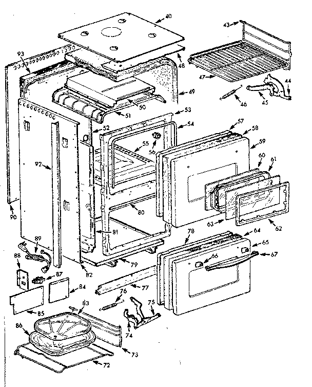 Kenmore 1033056550 body section diagram