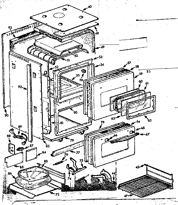 Kenmore 1033046521 body section diagram