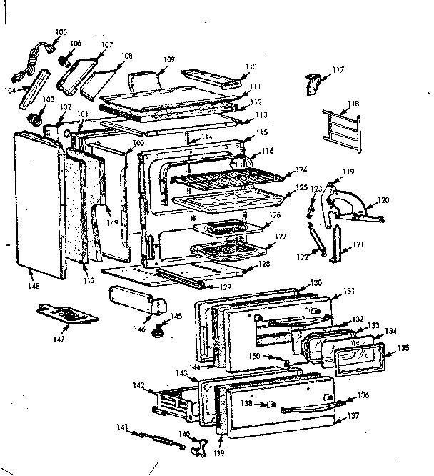 Kenmore 1037464000 body section diagram