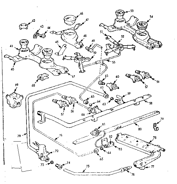 Kenmore 103746638 burner section diagram