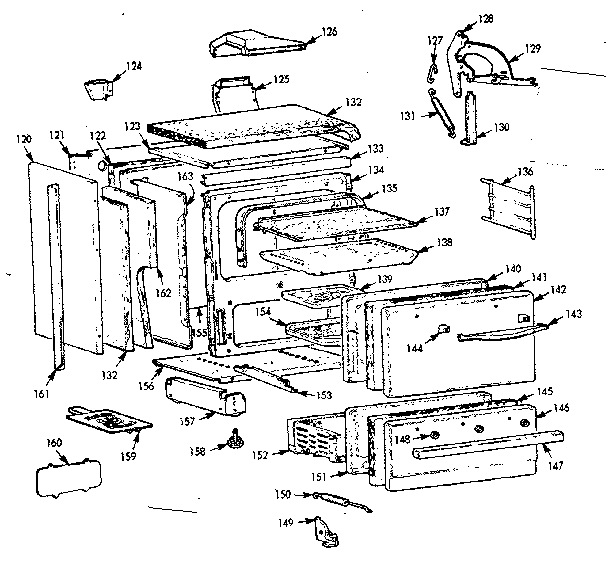 Kenmore 1037884800 lower oven body section diagram
