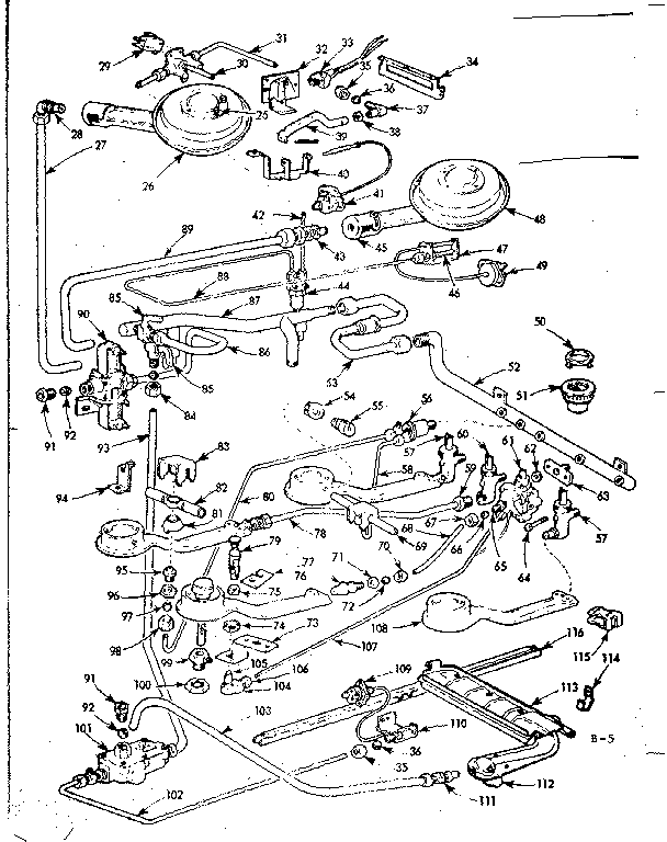 Kenmore 1037884604 burner section diagram