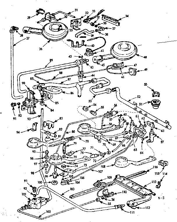 Kenmore 1037884814 burner section diagram