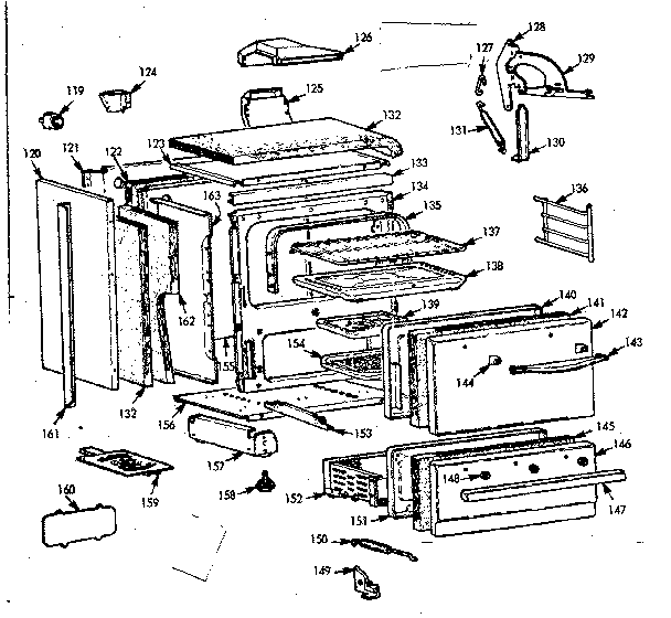 Kenmore 1037884814 lower oven body section diagram