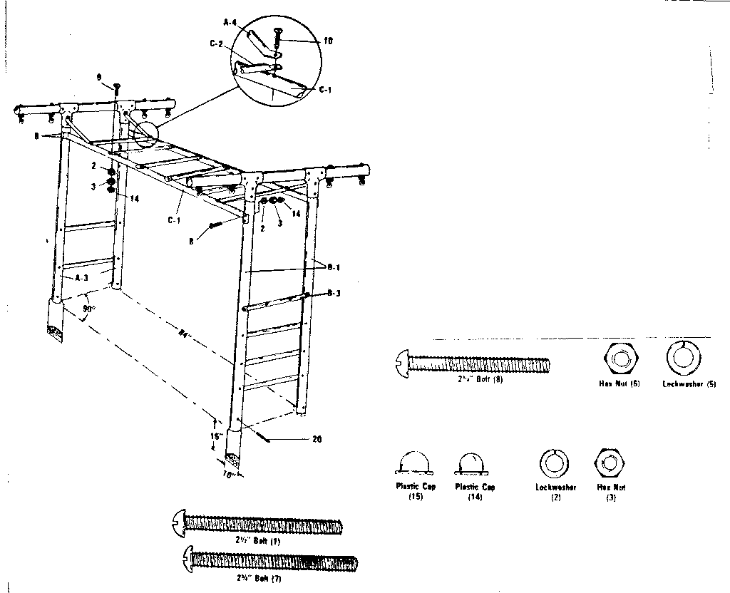 Sears 51272758-81 climber and hardware diagram