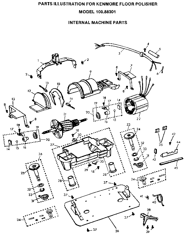 Kenmore 10088301 internal machine diagram
