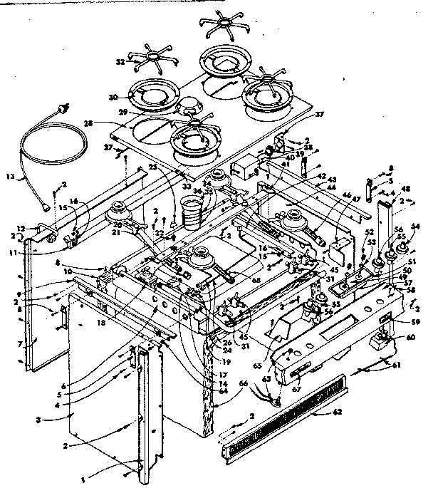 Kenmore 1553567393 top section and outer body diagram