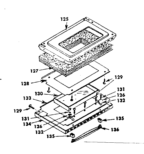 Kenmore 1554507011 "visi bake" oven door diagram
