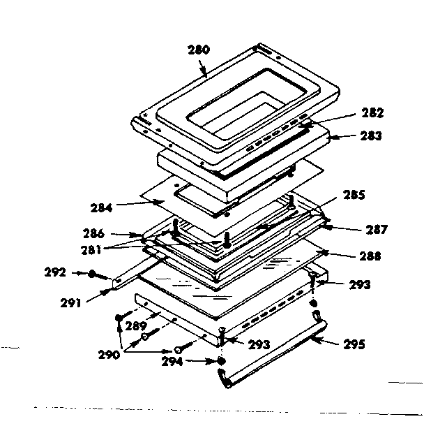Kenmore 1554547200 oven door - model no. 4547292 diagram