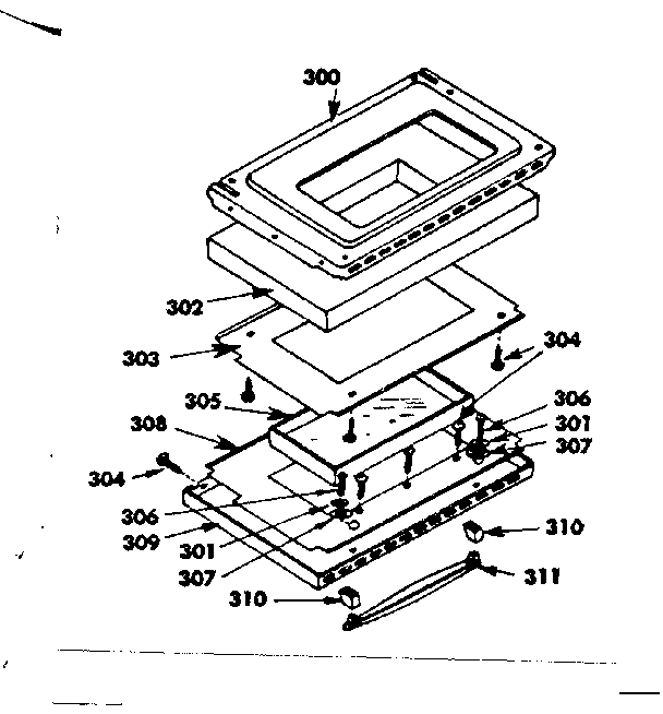 Kenmore 1554547200 oven door - model no. 4547201 diagram