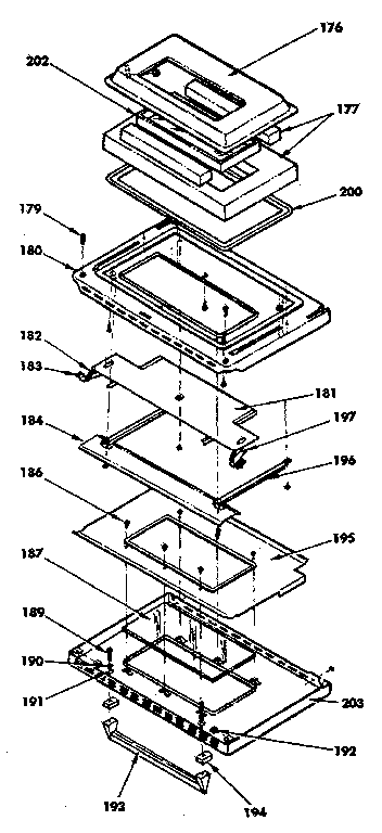 Kenmore 1554557590 oven door parts diagram