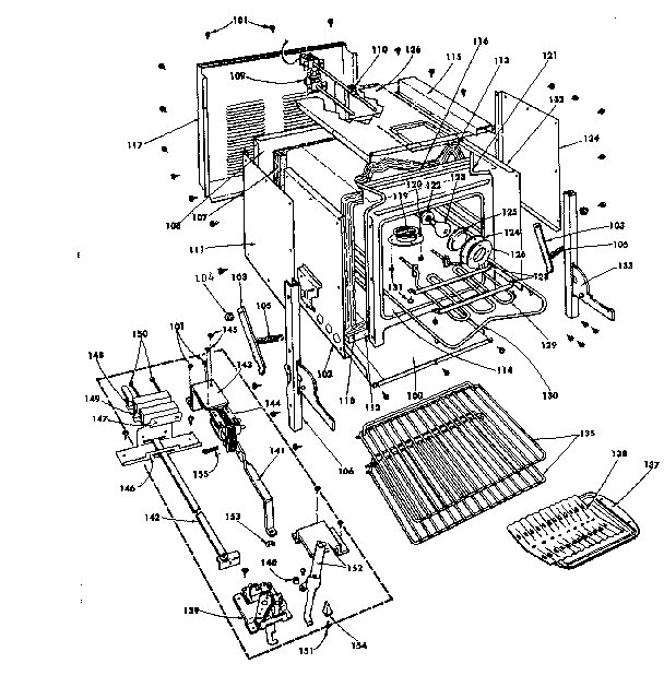 Kenmore 1554557690 oven parts diagram