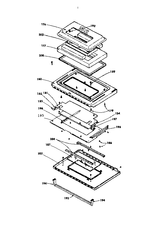 Kenmore 1554557690 oven door parts diagram