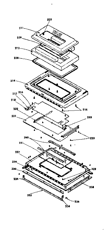 Kenmore 1554557690 oven door parts diagram
