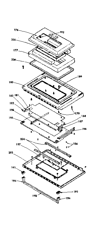 Kenmore 1554557790 oven door parts diagram