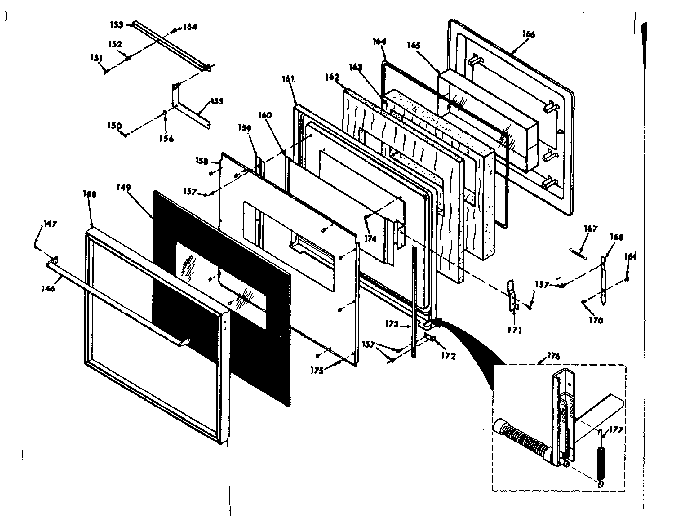 Kenmore 8504237291 oven door diagram